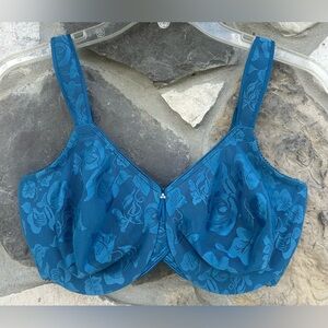 Wacoal Awarness Bra 85567 Size 36DD Blue Lace Lined Unpadded Undewire Support